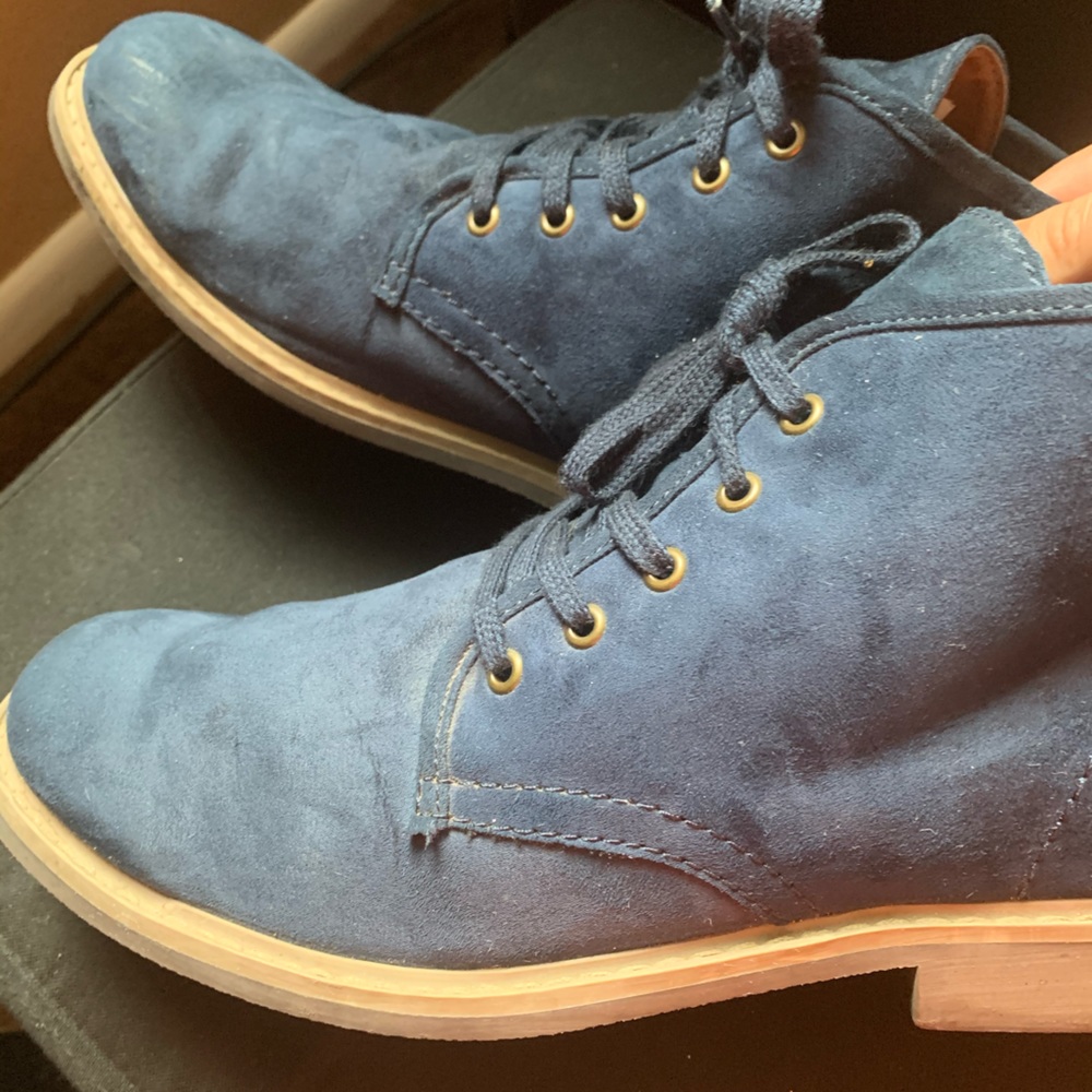 Men’s Navy Faux Suede Boots